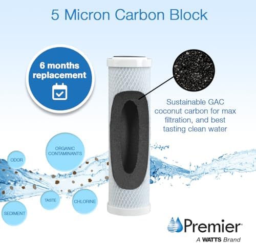 Watts Flow-Pur 10" Carbon Block Filter POE12GHGACB 5 Micron Clean Liquid - Image 2