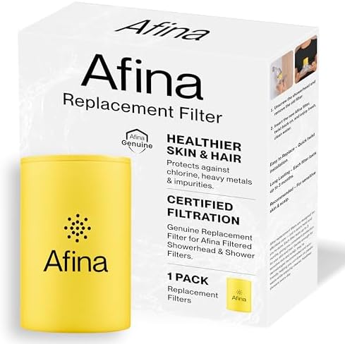 Afina Replacement Filter for Filtered Shower Head, Hard Water - 1 Pack by Afina