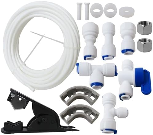 2025 Upgraded 1/4 Water Line kit for Connecting Under Sink System Reverse osmosis systems (1/4"or 3/8" Outlet), for Drinking Water Filter Faucet Refrigerator ice maker Water Dispenser by Homesweet
