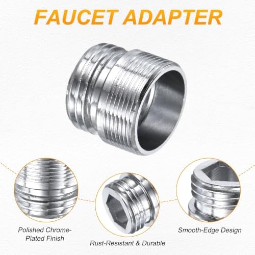 M METERXITY 2-Pack Faucet Adapter, G1/2 Male to M22 Male, for Kitchen - Image 2