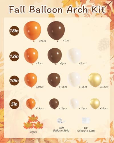 Fall Balloon Arch Kit for Autumn Thanksgiving Party Decorations Brown - Image 6