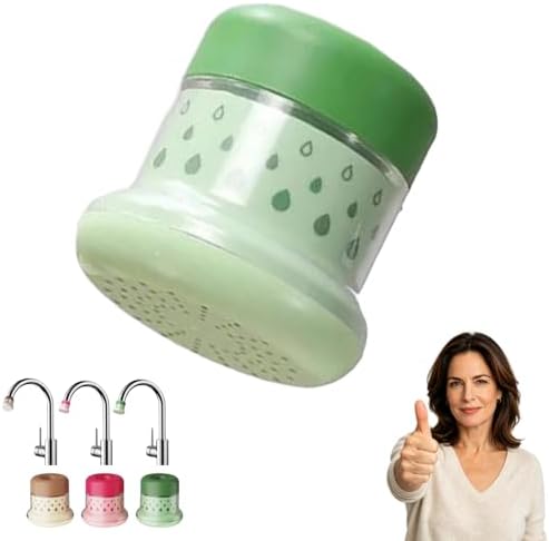 Mini Faucet Water Filter- Multi-Layer Filtration & Splash-Proof Kitchen Purifier, Splash-Proof Softener Parts, Detachable Leak-Proof F́aucet Mount Purifier for Kitchen Bathroom Home (Green) by Unknown