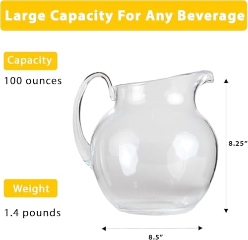 Lily's Home 100 oz Shatterproof Plastic Pitcher, the Large Capacity Makes it Excellent for Parties, Both Indoor and Outdoor, Clear - Image 6