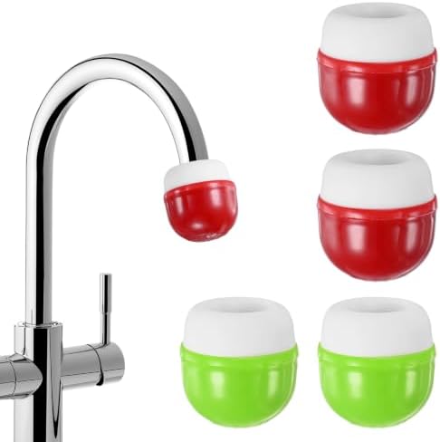 M METERXITY 4-Pack Mushroom Shaped Faucet Water Filter, Red/Green by MMETERXITY