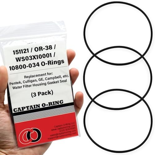 Captain O-Ring - Replacement 151121 / OR-38 / WS03X10001 / 10800-034 O-Rings for Pentek, Culligan, GE, Campbell, etc Water Filter Housing Gasket Seal (3 Pack) by CaptainO-Ring