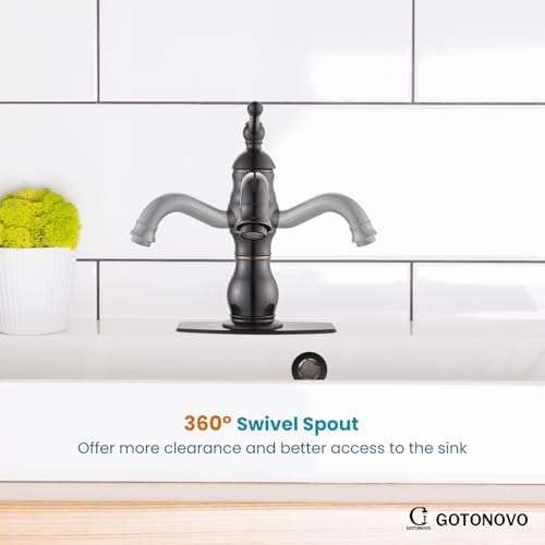 gotonovo Bathroom Faucet 1 Hole Vintage,Oil Rubbed Bronze,5.9” Spout Reach - Image 5