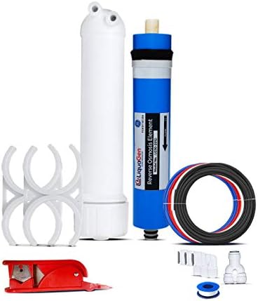 LiquaGen - 150 GPD Water Saver Upgrade Kit - Aquarium Reef/Reverse Osmosis Membrane + Full Membrane Housing Kit | RO Water Purification Replacement Filter Kit for Under Sink or Countertop Use by LiquaGen