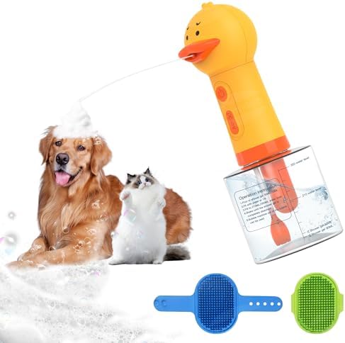 Electric Dog Soap Dispenser with Brush Dog & Cat Bathing, Shampoo Foamer by Homrich