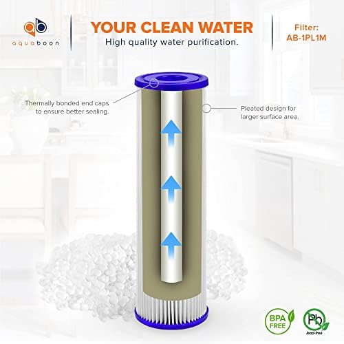 Aquaboon Pleated Sediment Filter 1 Micron 10 x 2.5 Water Filter 4-Pack - Image 5