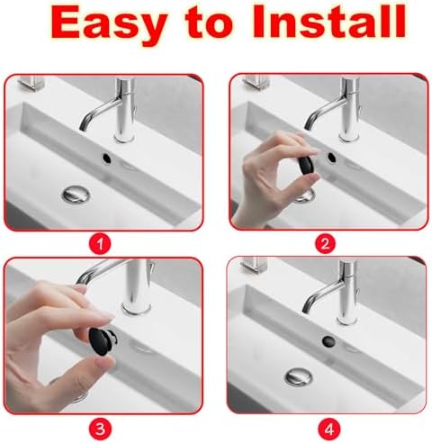 2 Pack Sink Basin Overflow Trim Ring,Solid Brass Bathroom Sink Trim Overfollow Cover,Bathroom Kitchen Sink Trim Overflow Cover Insert in Hole Round Caps(Black) - Image 5