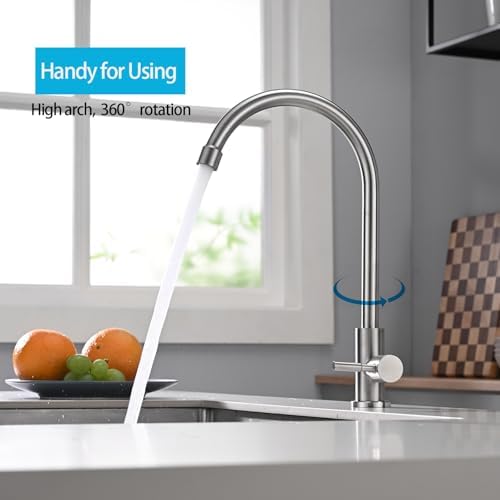 Cold Only Bar Sink Faucet, Brushed Nickel - Image 4