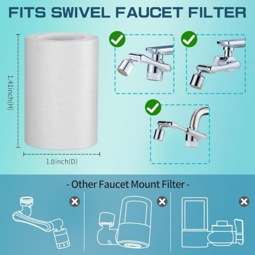 8pcs White Filter Element Replacement for CECEFIN Filtered Faucet Extender - Image 2