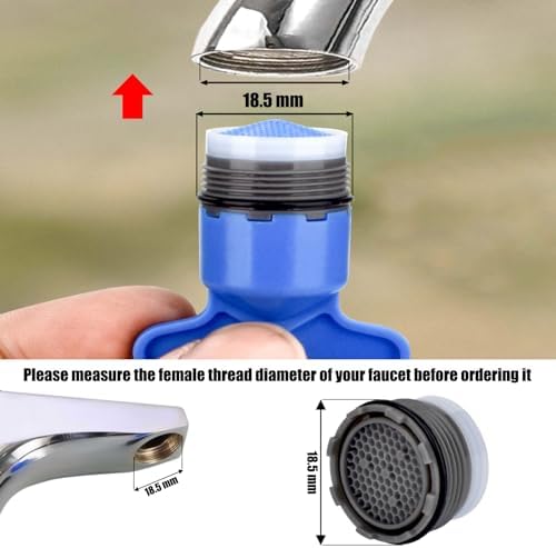 6 Pieces Faucet Aerators with Faucet Aerator Removal Tool 18.5 mm Water Saving Flow Restrictor Set Replacement Part for Bathroom or Kitchen - Image 3