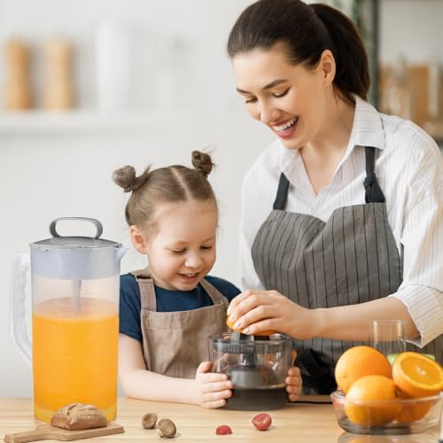 Mixing Pitcher for Drinks, 2 Quart/ 64oz Plastic Water Pitcher with Lid, Angled Plastic Blades and Adjustable Mixer Plunger for Juice, Powdered Milk, Beverage Container (One) - Image 5