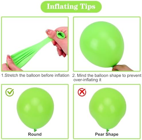 APLANET 150pcs Lime Green Balloons Different Sizes 18 12 10 5 Inch Light Fruit Neon Green Latex Balloon for Birthday Party Dinosaur Jungle Baby Shower, Arch Kit Decoration - Image 4