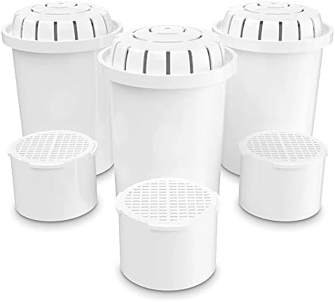 Invigorated Water - 3-Pack Alkaline Water Filter PH001 with 3-Pack PH002 UF Membrane Replacement for Water Filter Pitchers (PH001: 96 Gallons/Filter, PH002: 264 Gallons/Filter) by InvigoratedWater