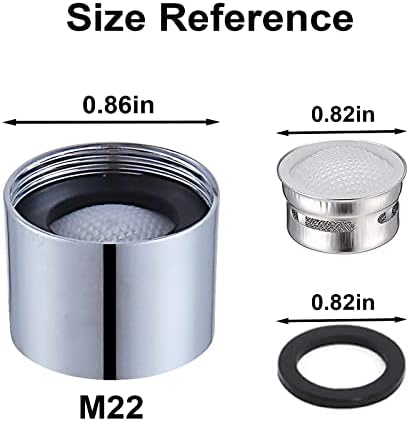 Faucet Aerator Female Thread 55/64-27UNS, Chrome Brass Shell Kitchen Sink Aerator and Bathroom Sink Filter with Gasket for Kitchen and Bathroom(4Pcs) - Image 5