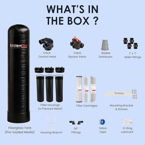 LiquaGen Salt-Free Water Conditioner + 3-Stage Whole House Cartridge Filter System – Softener Alternative Reduces Scale, Sediment & Chlorine, Protects Plumbing & Appliances (12 GPM) - Image 5