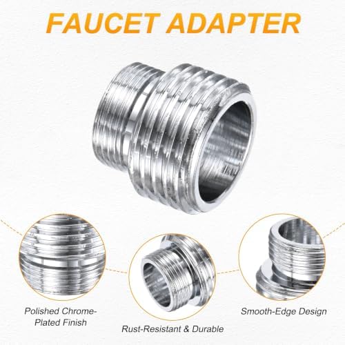 M METERXITY 2-Pack Faucet Adapter, M16 Male to G1/2 Male, for Kitchen - Image 2