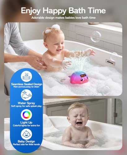 Pircaath Light Up Bath Sprinkler Toy for Baby 0-36 Months, with Thermometer - Image 6