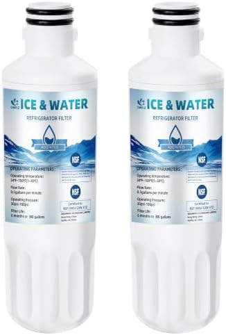LT1000P ADQ747935 Water Filter For LG, Thin q Water Filter Replacement Fit LG LFXS26973S LRFOC2606S LRFVC2406S LMXS30796S LRFWS2906D LMXS30796D LRFWS2906V LFXS26973D LMXC23796S, 2 PACK QWFIZ by QWFIZ