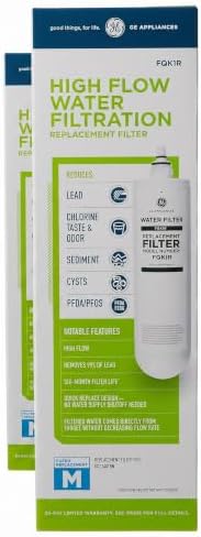 GE Single Stage Under Sink Replacement Filter, Fits GE GXK140TNN and GXULQK Systems, Reduces Lead, Chlorine & Other Impurities for Better Water, Easy Install, Twist & Lock Design, FQK1R (Pack of 2) by Unknown