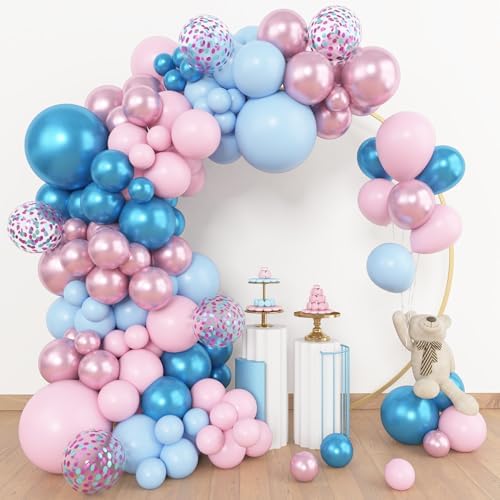 Amandir 153pcs Pink Blue Balloon Garland Arch Kit Different Sizes - Image 2