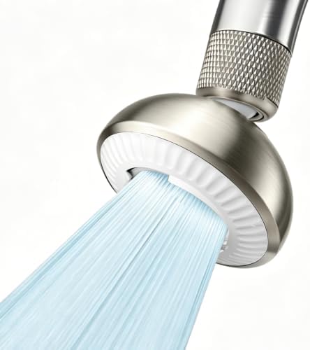 Kitchen Faucet Sprayer Attachment, Anti-Splash 3-Mode Swivel Faucet Extender with Wide Spray Area, 360° Rotating Faucet Aerator, Faucet Head Replacement for Kitchen (Brushed Nickel) by Unknown