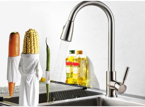 STOBAZA Pull Out Kitchen Faucet Sprayer Nozzle Modes Brushed Texture for Water Saving Easy Installation Replacement for Sink and Basin Taps - Image 6