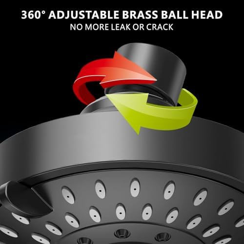 2 Pack High Pressure Shower Head - 5 Spray Modes Powerful Pressure Boosting Showerhead For Bathroom - High Flow Fixed Showerheads (Matte Black) - Image 4