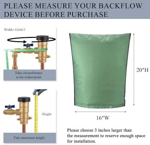 16"Wx20"H Backflow Preventer Insulation Cover, Sprinkler Covers for Outside - Image 2