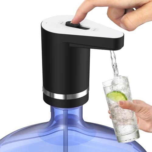 Rechargeable Water Pump for 2/3/5 Gallon Jug with Protective Spout Cover by VAPTEC