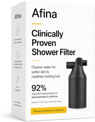 Afina Black High Pressure Revitalizing Shower Filter - Filters Out Chlorine by Afina