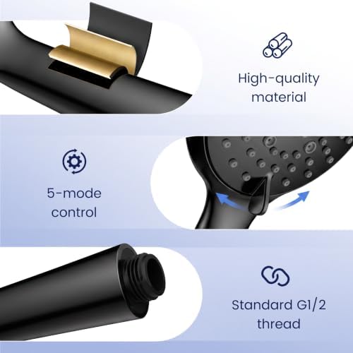 FEELSO Shower Head with Handheld, High Pressure Hand Held Shower Head - Image 7