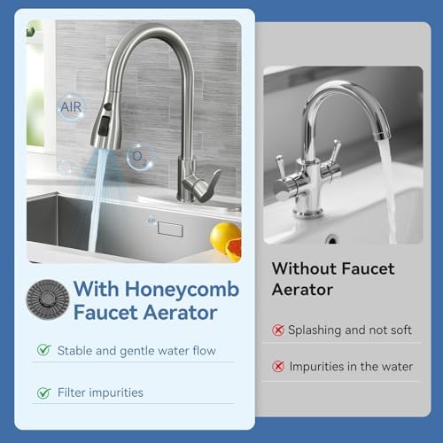 Kitchen Faucet Head Replacement with 3 Modes, Pull Down Spray Head for Kitchen Faucet, Kitchen Sink Sprayer Replacement Compatible with Moen, American Standard, Kohler Faucets - Image 4