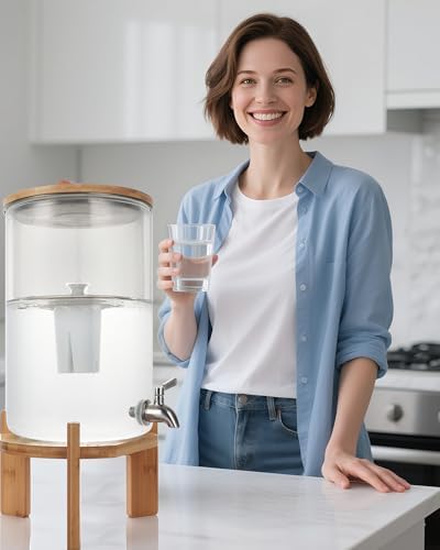 Glass Water Filter Pitcher,2.25 Gallon Water Filter Dispenser with Filter,BPA-Free,Reduces Chlorine and More,Softens the Water,Large Clearly Filtered Water Pitcher for Home,Office and Kitchen - Image 4