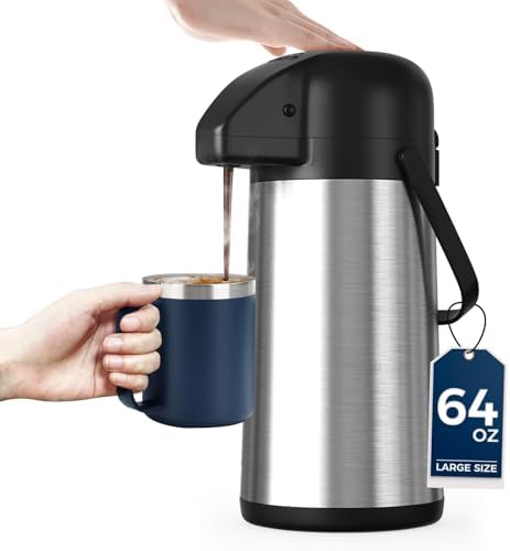 Coffee Carafe for Keeping Hot, 64OZ Airpot Coffee Dispenser with Pump by Unknown