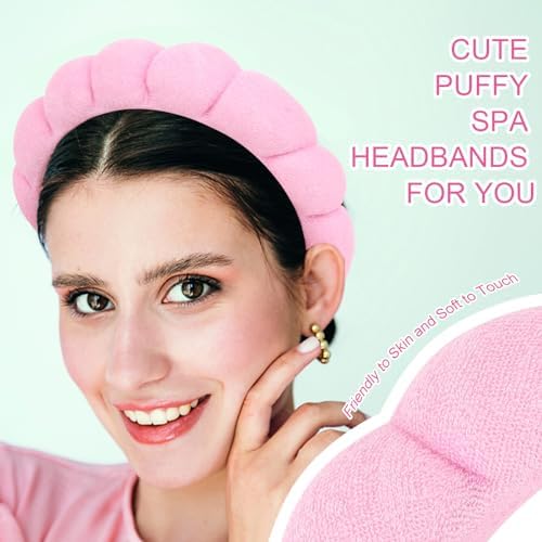 3 Pack Spa Headbands - Terry Cloth Puffy Hair Bands for Skincare, Makeup Removal, and Face Washing - Image 4