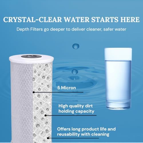 5 Micron 10 x 2.5 CTO Carbon Block Whole House Water Filter Cartridge 4Pack - Image 2