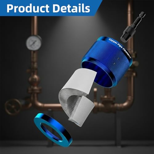 Copper Pipe Cleaner Kit, 1/2" 3/4" 1" Drill Tube Cleaning Tool - Image 4