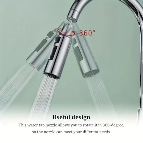 1pc Kitchen Faucet Washing Spout Booster Bathroom 3 Modes Extender Adapter Washbasin Sprayer Filter Nozzle,Black,1 PC - Image 5