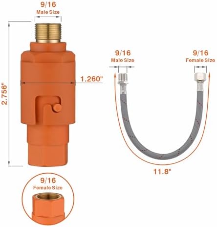 RULIA, Water Filter Pieces, Impurity Filter Attachment, Household Water Pre Filtration with Extension Hose, Reusable Sink Water Filter, 2 Piece, RB2029 - Image 6