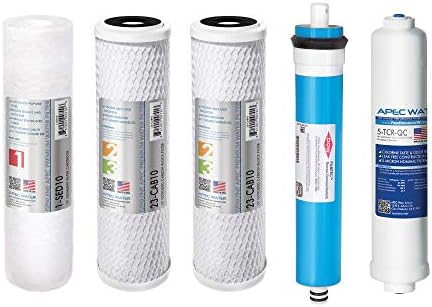 APEC FILTER-MAX90 US Made 90 GPD Complete Replacement Filter Set for Ultimate Series Reverse Osmosis Water Filter System (for Standard 1/4" Output System) by APECWaterSystems