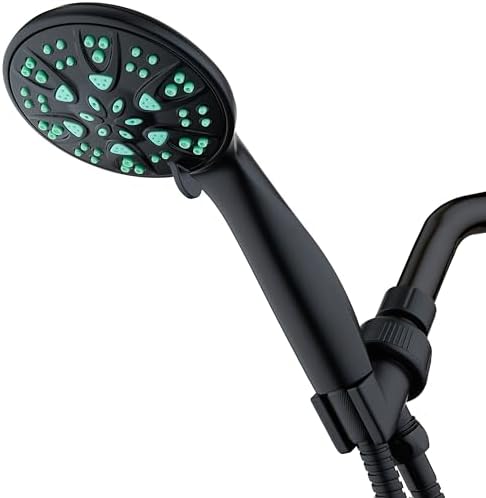 AquaDance Antimicrobial – Anti-Clog High-Pressure 6-Setting Hand Shower with Microban Nozzle Protection from Growth of Mold, Mildew & Bacteria for Stronger Shower! 3 Jet Color Choices – 4" Coral Green by AquaDance