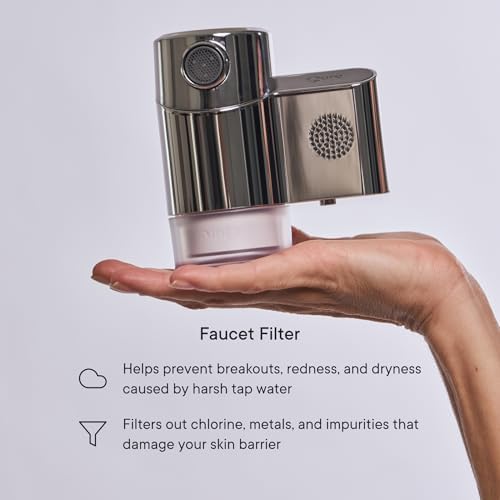 Qure Skincare Bathroom Sink Filter Water Faucet for Skin, Reduces 99% Chlorine and Heavy Metals, Skin Hydration in 4 Weeks, Reduces Build-Up, Balances pH, Softer Skin & Hair - Silver - Image 3