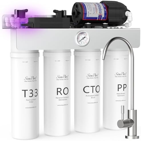 SimPure T1-400 Tankless UV Reverse Osmosis Water Filter System 400 GPD by SimPure_Water