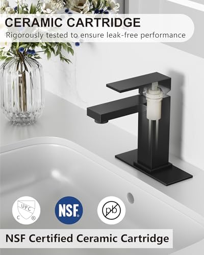 Midanya Bathroom Faucets 1 Hole Single Handle,Matte Black,2 Pack - Image 4