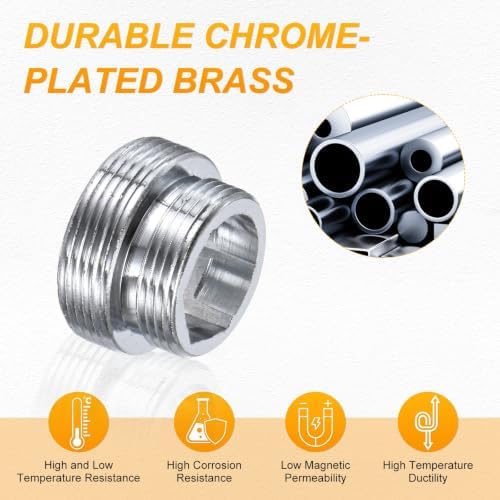 M METERXITY 2-Pack Faucet Adapter, M18 Male to M22 Male, for Kitchen - Image 4
