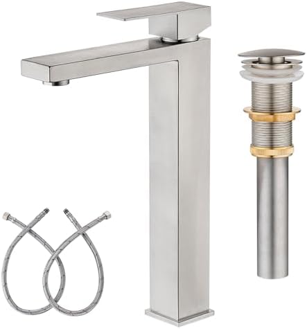 AVSIILE Vessel Sink Faucet Brushed Nickel 1 Hole Single Handle Tall Faucets by AVSIILE