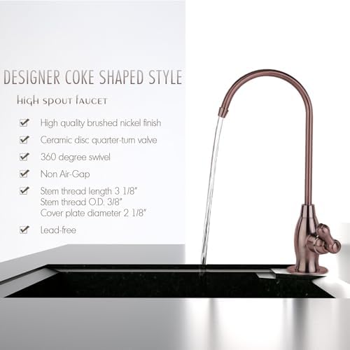 iSpring GK1-AW Reverse Osmosis Drinking Water Faucet, High Spout RO Faucet for Under Sink Water Filtration Systems, Antique Wine - Image 3